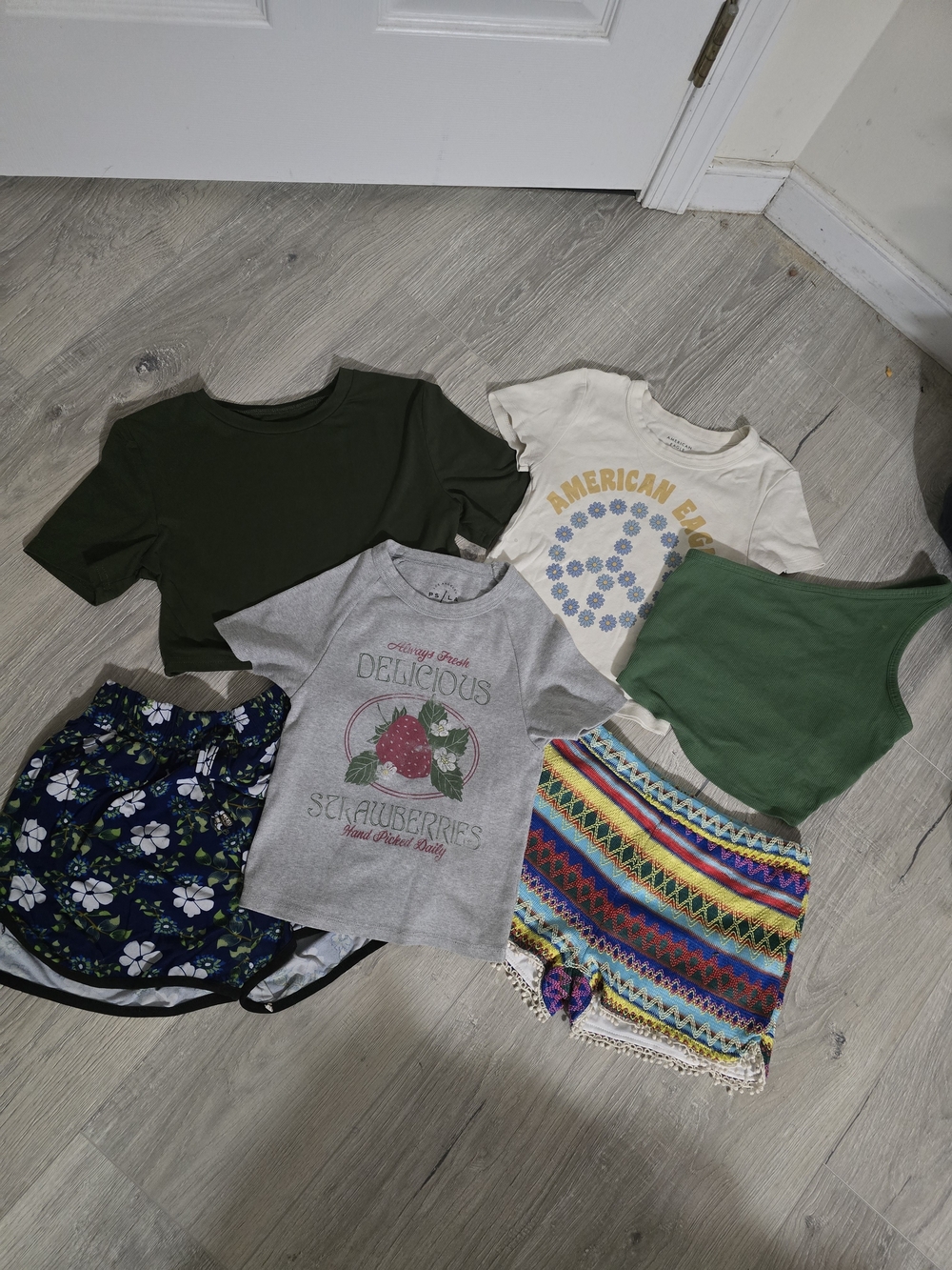 Women's Summer Tops & Shorts Bundle | PS/LA, American Eagle, PINK, Honey Punch &